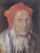 Albrecht Durer Bearded Man in a Red cap oil painting artist